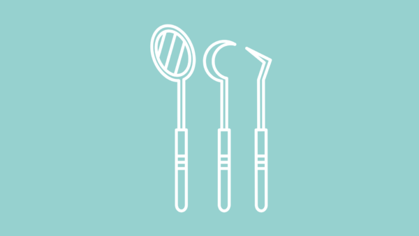 Line-art icons of a spoon, ladle, and spatula arranged side by side on a teal background.